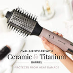 Pro Wet2style Oval Dryer & Volumizing Brush (Mauve Round Brush Dryer / 2.4"x5"x12.9")