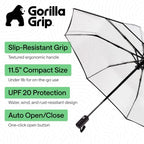Compact Travel Size Umbrella for Rain (Clear)