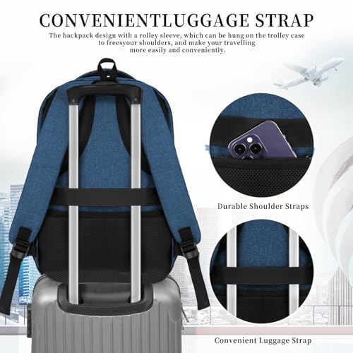 Blue Backpack for Men Women (A6-blue / 17.3 Inch)
