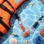 Whistle with Lanyard Safety Boat Whistle (Orange and Balck)