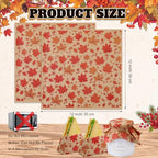 100 Pcs Fall Maple Leaves Wax Paper Sheets for Food Wrapping (Colorful / Maple Leaves)