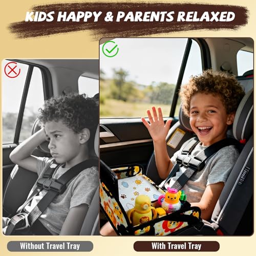 Kids Travel Tray for Car Seat (Lion)