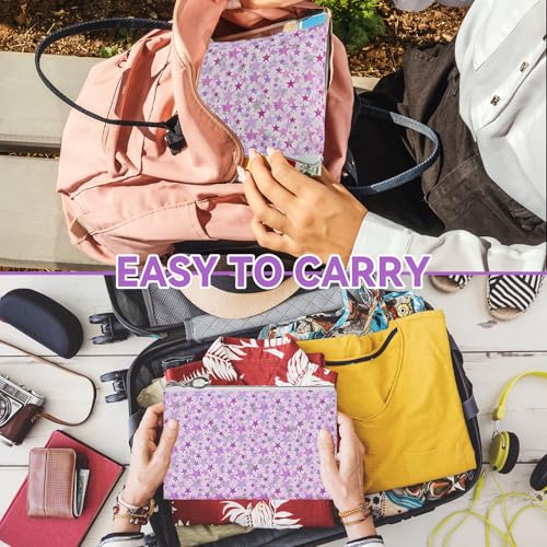 12 Pieces Makeup Bags for Women (12pcs Purple M)