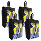 Black Transparent Shoe Bags 4 Pack for Travel with Handle as Packing Organizers for Suitcase and Luggage (Black-Transparent)