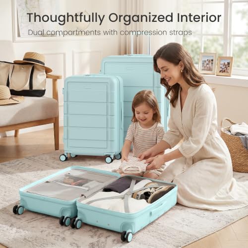 G Series Luggage set 3pcs (Mint Green / 3-Piece Set (20/24/28in))