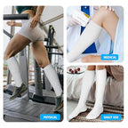 Cotton Compression Socks for Women&Men 20 (2 Pairs-grey&white / X-Large)