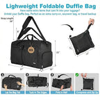 Travel Duffle Bag for Women & Men. Duffel Bag for Traveling & Camping (80L / All Black)