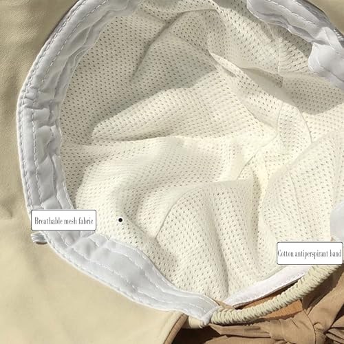 Wide Brim Hats for Woman Foldable Hats Sun Hats for Women uv Protection Bowknot Bucket hat Adjustable hat with Ponytail Hole Khaki (Khaki)