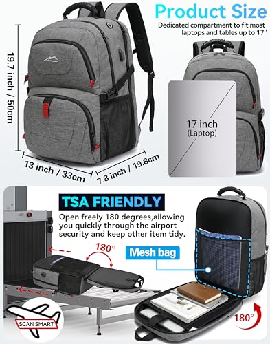 Travel Backpack (17 Inch / Grey)