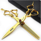 5.5/6 /7 Inch Purple Dragon Knight Professional Japanese Hair Scissors Barber Scissors Set (7 inch 2pc-D)