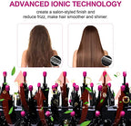 Dual Voltage Hair Dryer Brush for European Travel (Black Red)