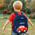 Toddler Backpacks Kids Preschool Cartoon Mini Travel Bag Ages 2 (F-darkblue Car (Can't Fit Folder) / M for Age 2-5)