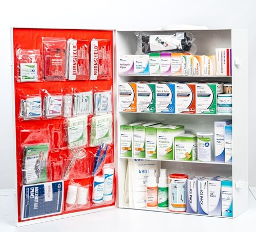 4 Shelf Restaurant Metal 1st Aid Cabinet Class B (4 Shelf Cabinet / Class B WITH tablets)