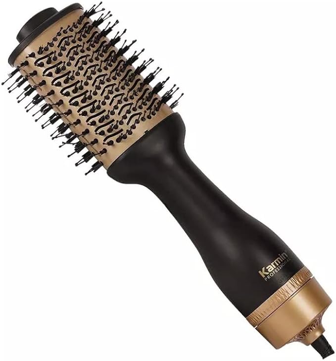 KARMIN Salon Pro Ionic Hair Dryer Brush Round Blowout Blow Dryer Brush in One, Ceramic, Negative Ion, Volumizer and Styler, Ultra-Light Drying, Styling Tool, 3 Heat and 2 Speed Settings, Black