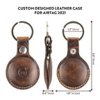 Genuine Leather AirTag Keychain Holder for Apple Air Tag