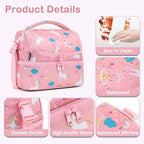 Kids Double Decker Cooler Insulated Lunch Bag Large Tote for Boys (Unicorn)