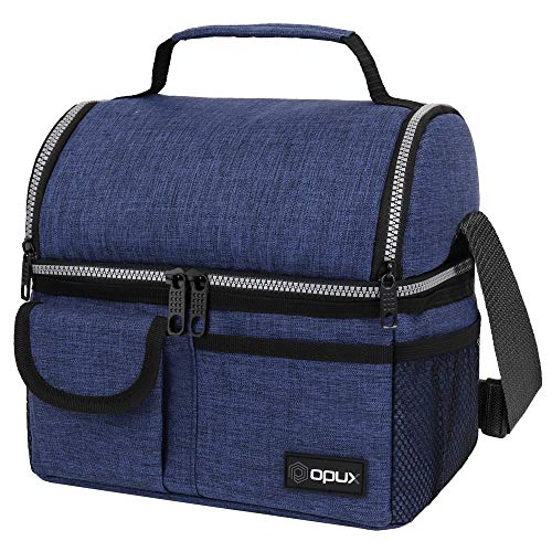 Insulated Lunch Bag Women Men (Heather Navy)