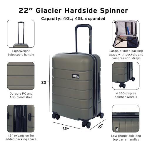Glacier Hardside Spinner Durable PC (Sprig / 2-Piece Luggage Set)