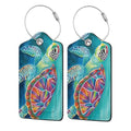 Sea Turtle Leather Luggage Tag with Stainless Steel Ring (1 PCS / Sea Turtle3)
