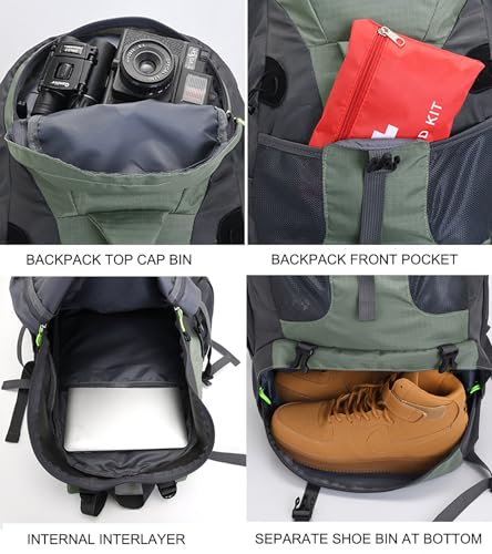 50L Hiking Backpack (50L / Gold - With Shoe Compartment)