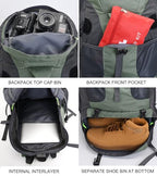50L Hiking Backpack (50L / Gold - With Shoe Compartment)