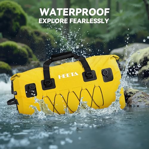 Waterproof Duffel Bag Motorcycle Dry Bag Backpack (Yellow / 80L)
