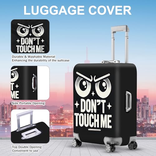 Funny “Don’t Touch Me” Luggage Cover (#6 / L(fits 28-30Inch suitcase))