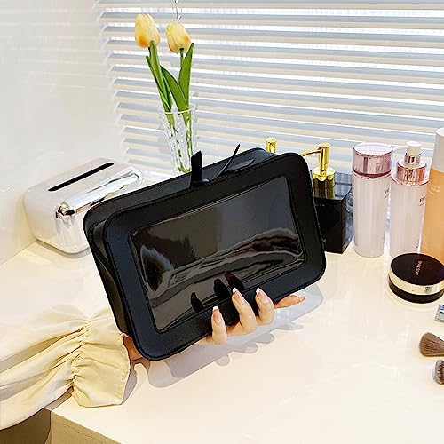 Clear Makeup Bag Organizer (Black C)
