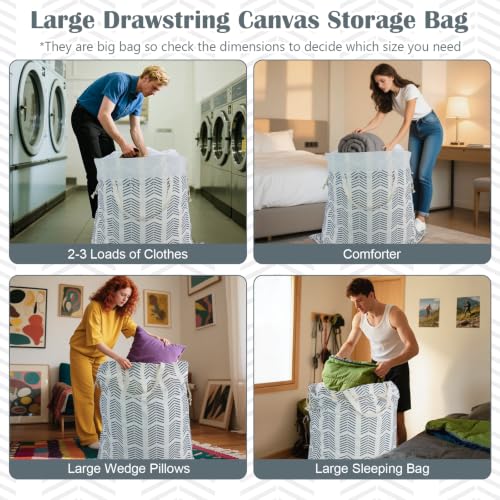 Canvas Laundry Bag 33"Wx 35"H (Geom Arrow,1pc XL / XL 33"W x 35"H┃1 Pack)