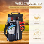 2 Bottle Insulated Wine Tote Carrier Bag (Black / 2 Bottle-without front pocket)