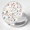 Pill Box 3 Compartment Portable Travel Medicine Box with Mirror (Little Flower)