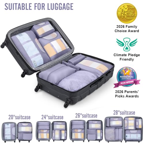 10 Set Packing Cubes for Travel Essentials (04 Purple Gray)