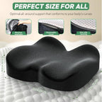Memory Foam Seat Cushion (Black / 15.75×18.50×1.97 / 4.13 inch)
