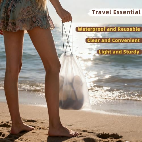 Clear Shoe Bags for Travel (Clear 6pcs)