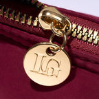 Quilted Makeup Bag with Brush Case (Burgundy)