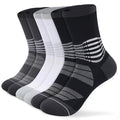 Crew Compression Socks for Women Men with Ankle Arch Support Plantar Fasciitis Relief 3 Pairs (X-Large / Black+white+grey(3 Pairs))