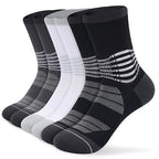 Crew Compression Socks for Women Men with Ankle Arch Support Plantar Fasciitis Relief 3 Pairs (X-Large / Black+white+grey(3 Pairs))