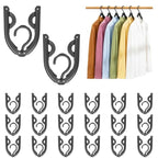 20 Pcs Foldable Plastic Travel Hangers (Black / 20 Pcs)