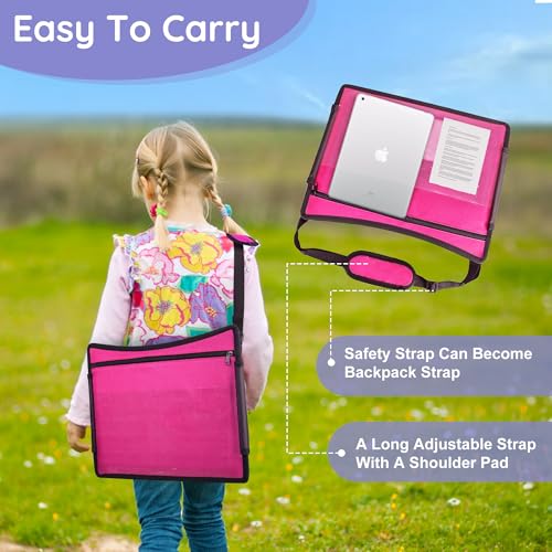 Toddler Car Seat Travel Tray FOR Road Trip Activities (2Black+1Pink)