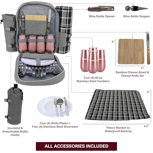 Picnic Backpack for 2 (2 Person / Gray)