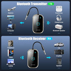 Bluetooth 6.0 Transmitter Receiver (Silver Black)