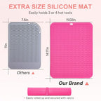 Oversize Silicone Heat Resistant Mat for Hair Tools (Hotpink)