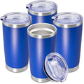 20oz Tumbler Insulated Coffee Tumblers with Lid Stainless Steel DarkBlue 4P (Dark Blue)