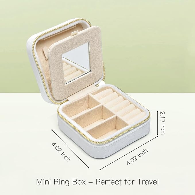 TAIMY Travel Jewelry Case, Small Plush Velvet Travel Jewelry organizer - Image 3