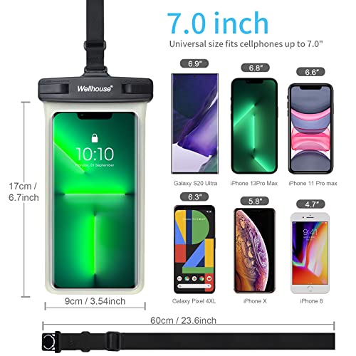 Waterproof Phone Pouch (1 Pack - Luminous Black7.0")