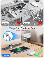 2Pack Travel Essentials for Apple Watch Charger (Gray / 2Pack-6 FT)