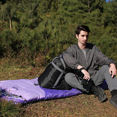 Warm & Cool Weather Single Sleeping Bag for Adults Kids (Dark Green & Emerald Green)