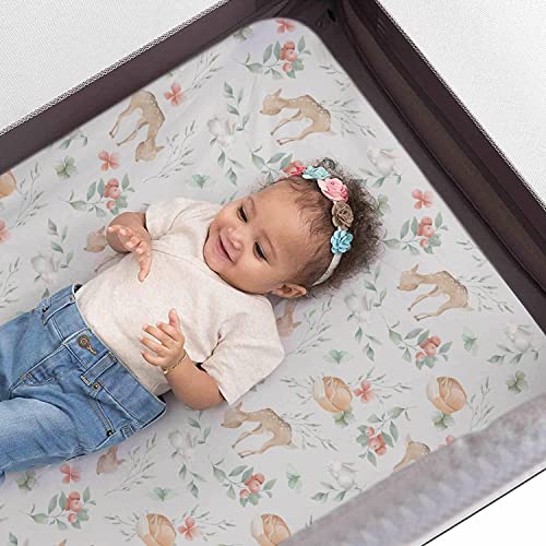 Pack n Play Sheets (Fawn & Flora / 38X26 Inch)
