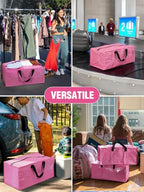 10 Pack Extra Large Moving Bags with Backpack Straps & Handles (Pink / 10 Pack)