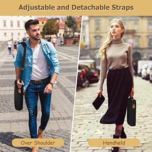2 Bottle Wine Cooler Tote Carrier (Black / 2 Bottle-with front pocket)